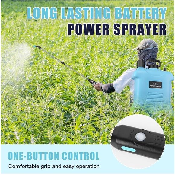 Electric Backpack Garden Sprayer 4 Gallon Battery Pump Lawn Yard Plant Weed - Picture 4 of 7